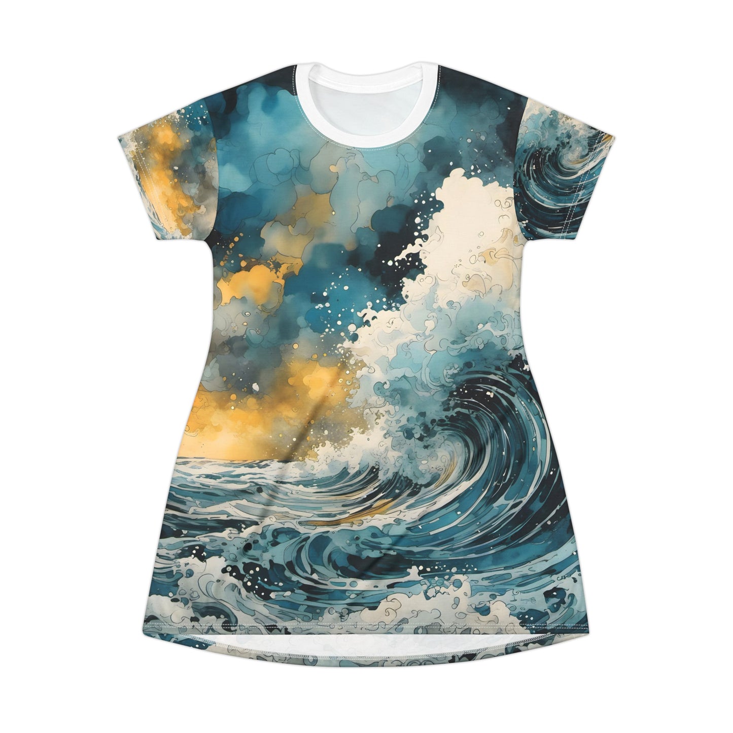 T-Shirt Dress (AOP)_Rough Sea
