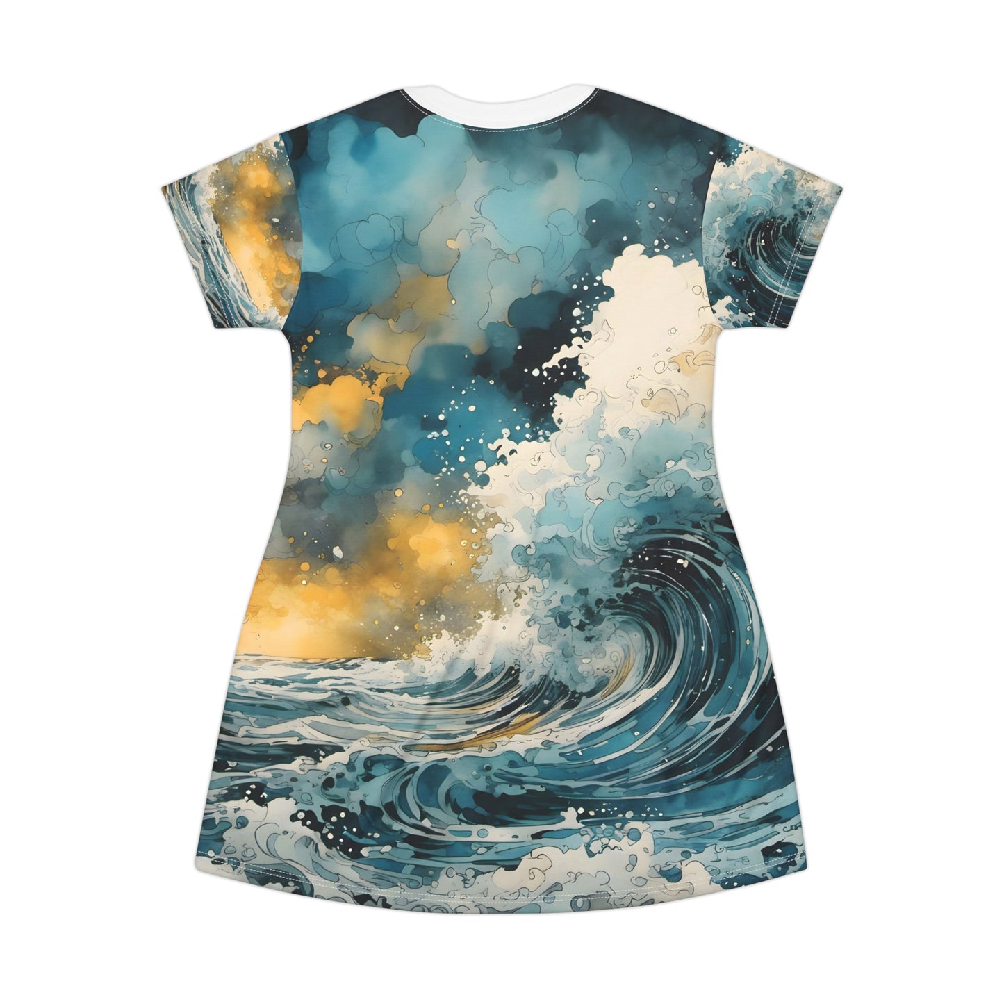 T-Shirt Dress (AOP)_Rough Sea