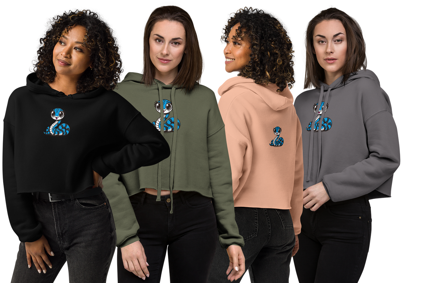 Crop Hoodie_Lovely Snake