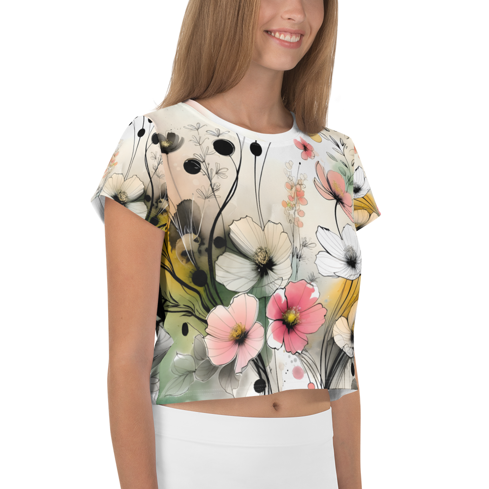 All-Over Print Crop Tee(AOP)_Wild Flower