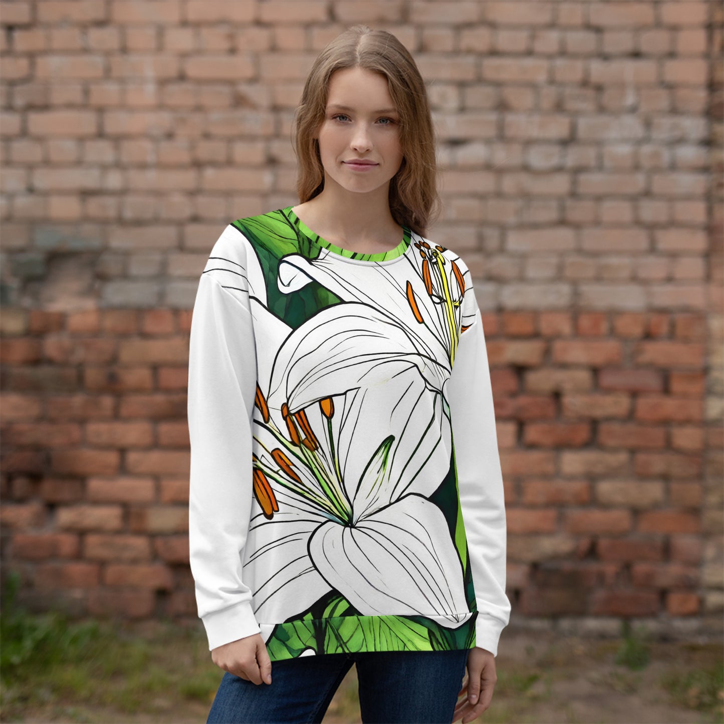 Unisex Sweatshirt_White Lily