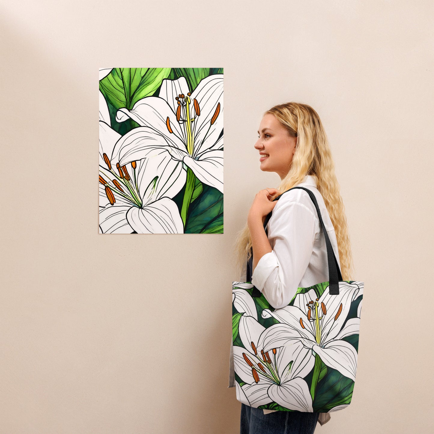 Tote bag_Whtie Lily