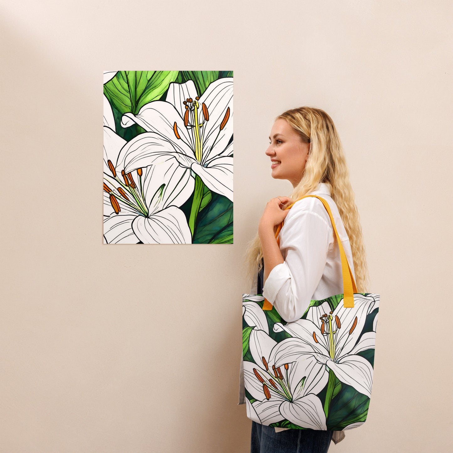 Tote bag_Whtie Lily