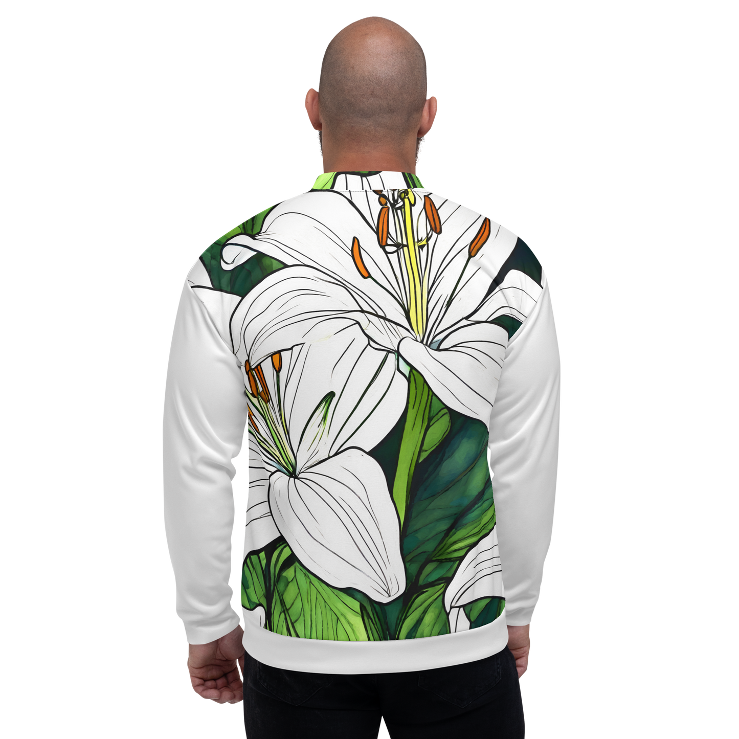 Unisex Bomber Jacket_White Lily