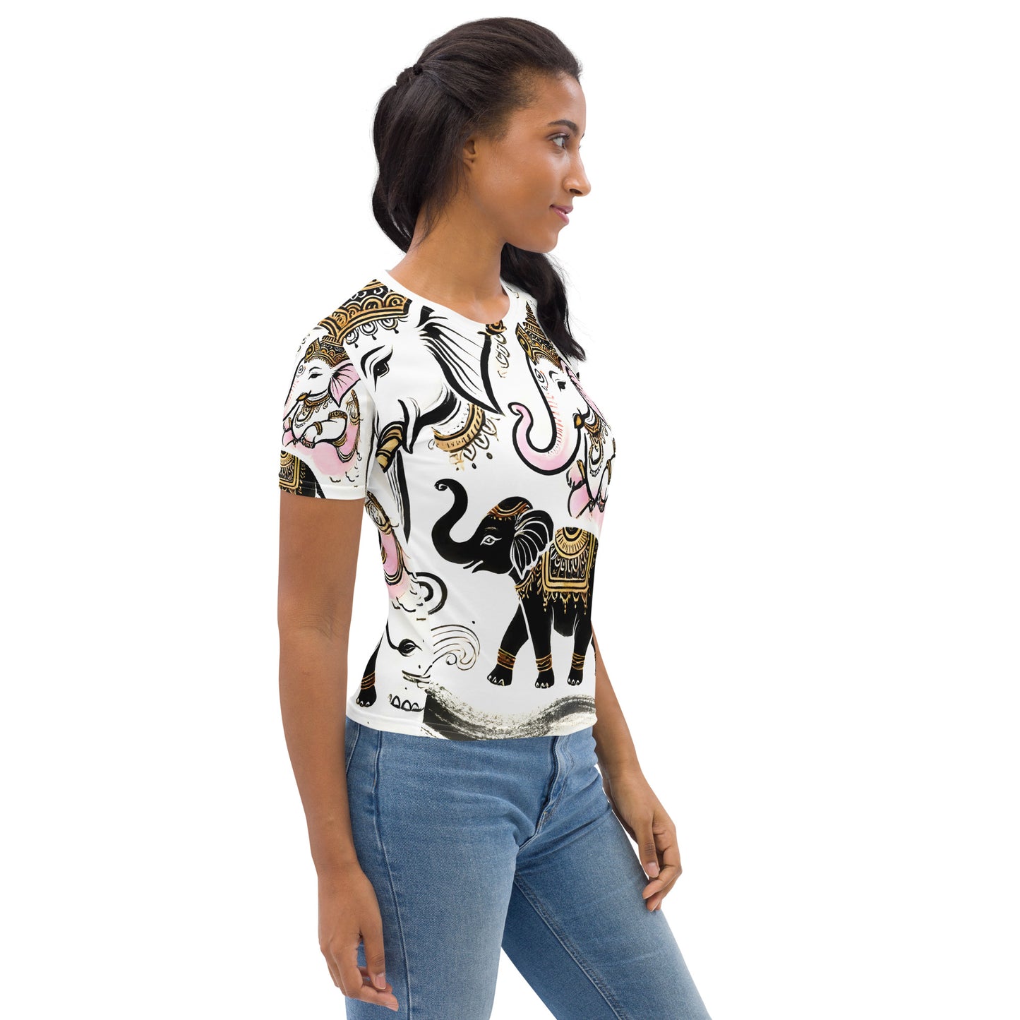 Women's T-shirt_white elephant Airavata
