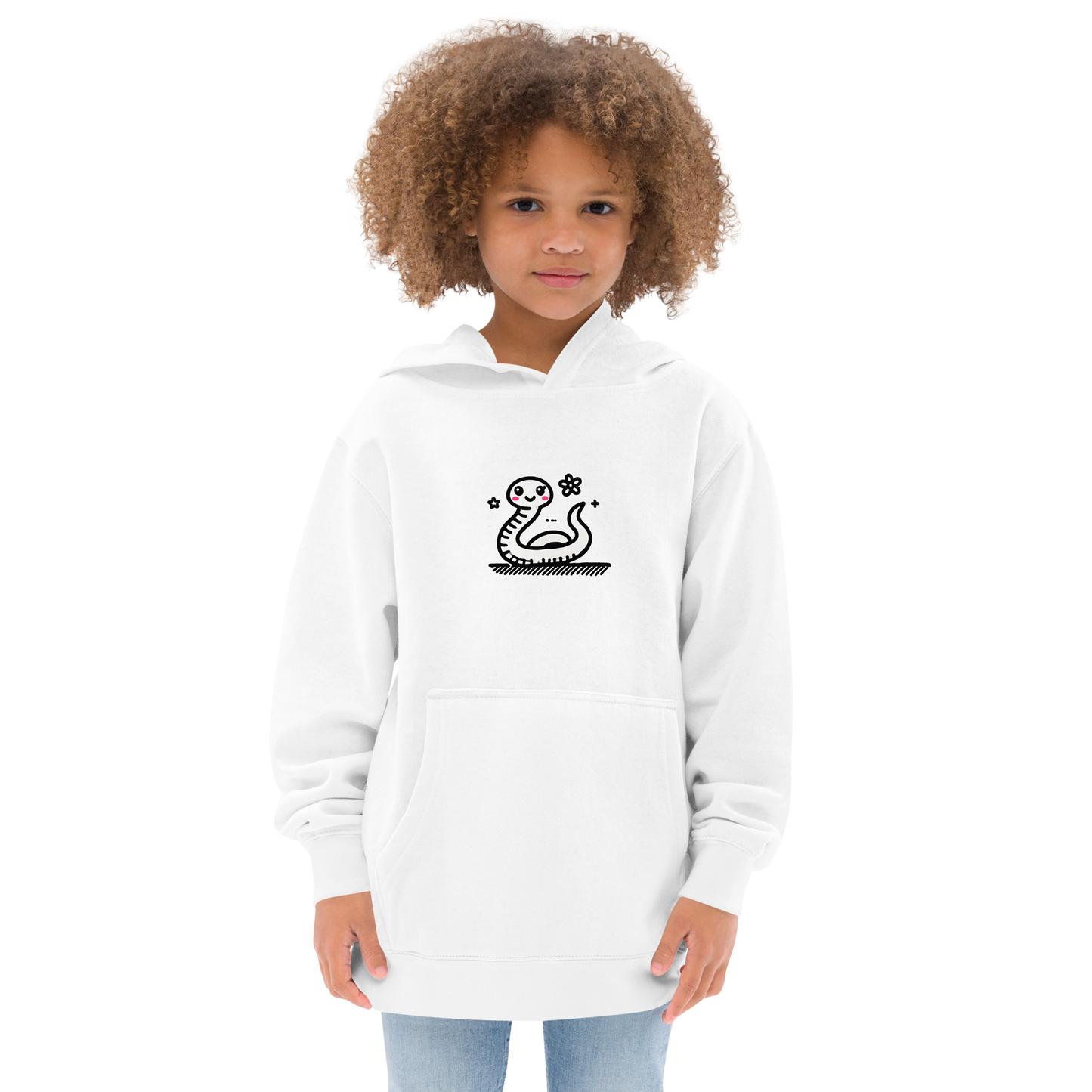 Kids fleece hoodie_Cute Snake