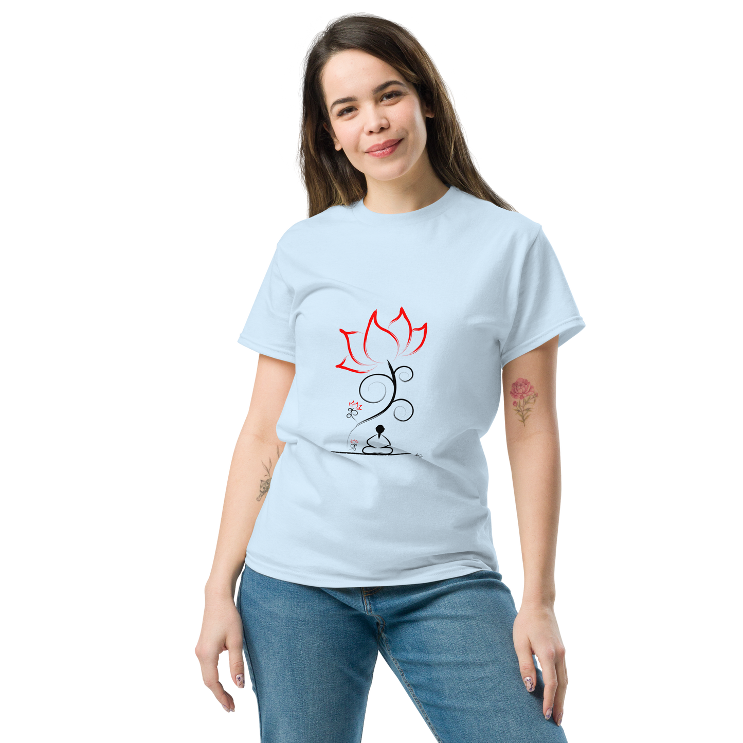Men's classic tee_“Meditation under a lotus flower”