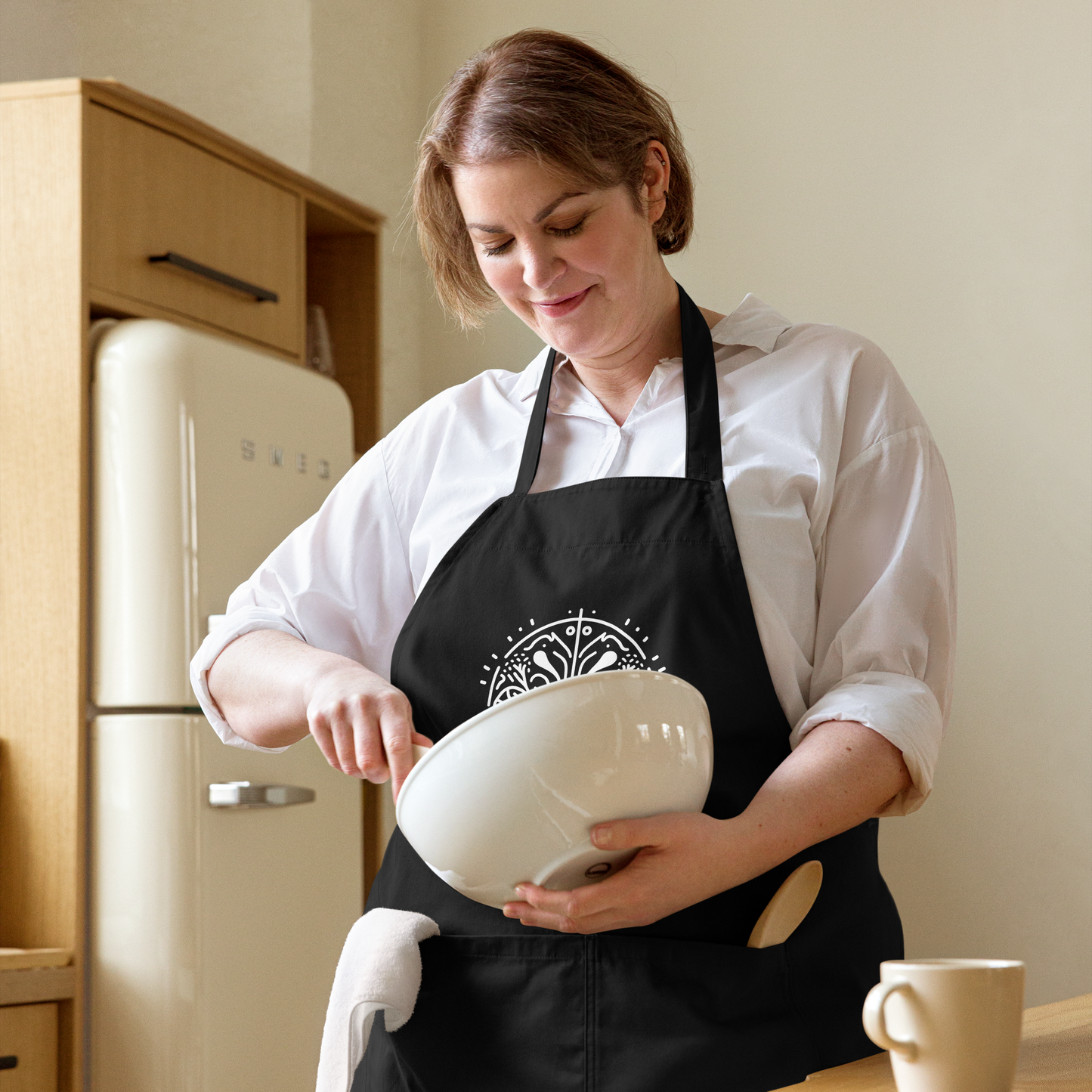 Organic cotton apron_Black, Navy