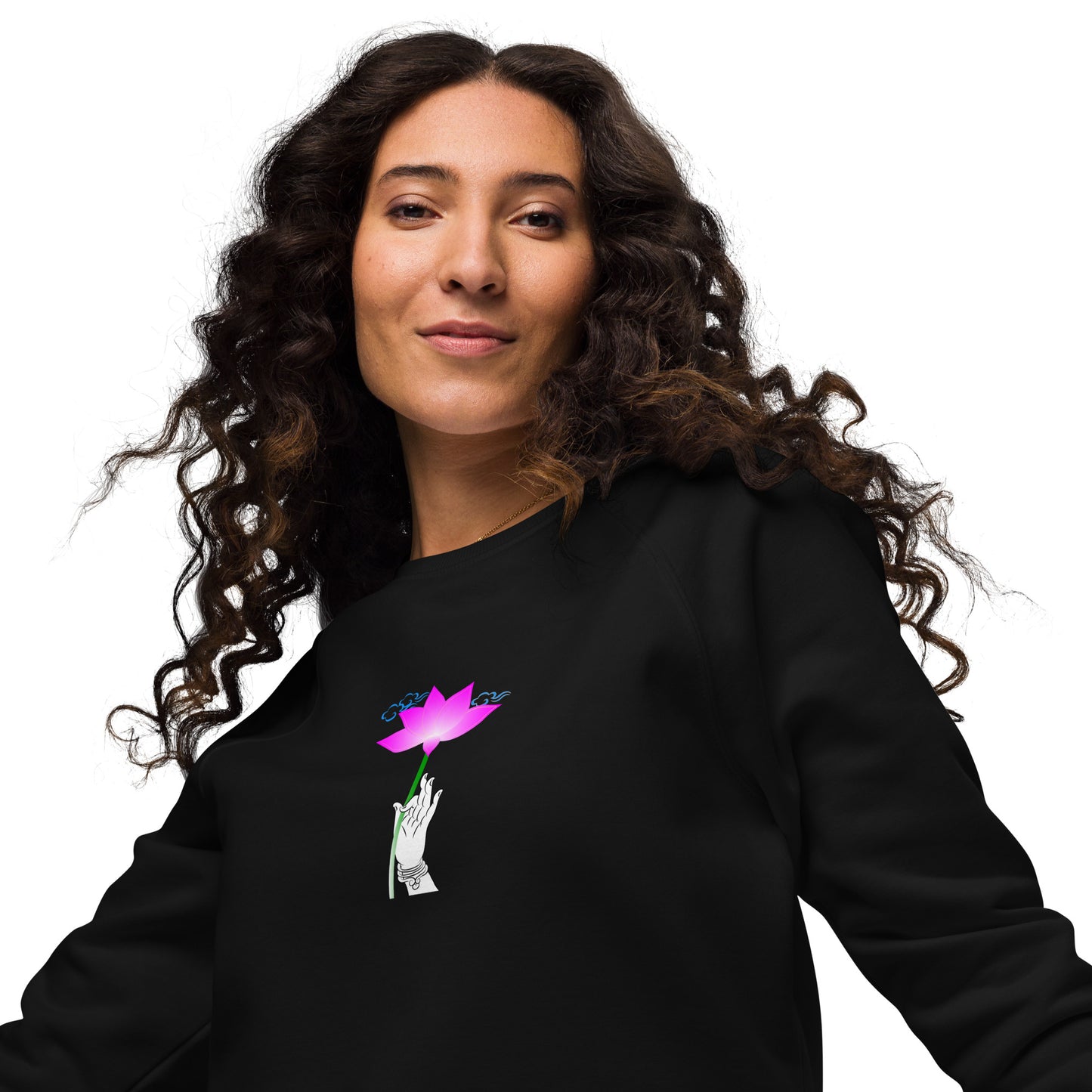 Unisex organic raglan sweatshirt_The Flower Sermon