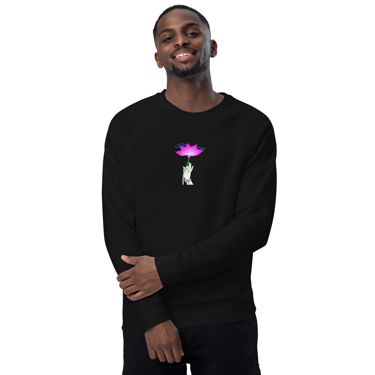 Unisex organic raglan sweatshirt_The Flower Sermon