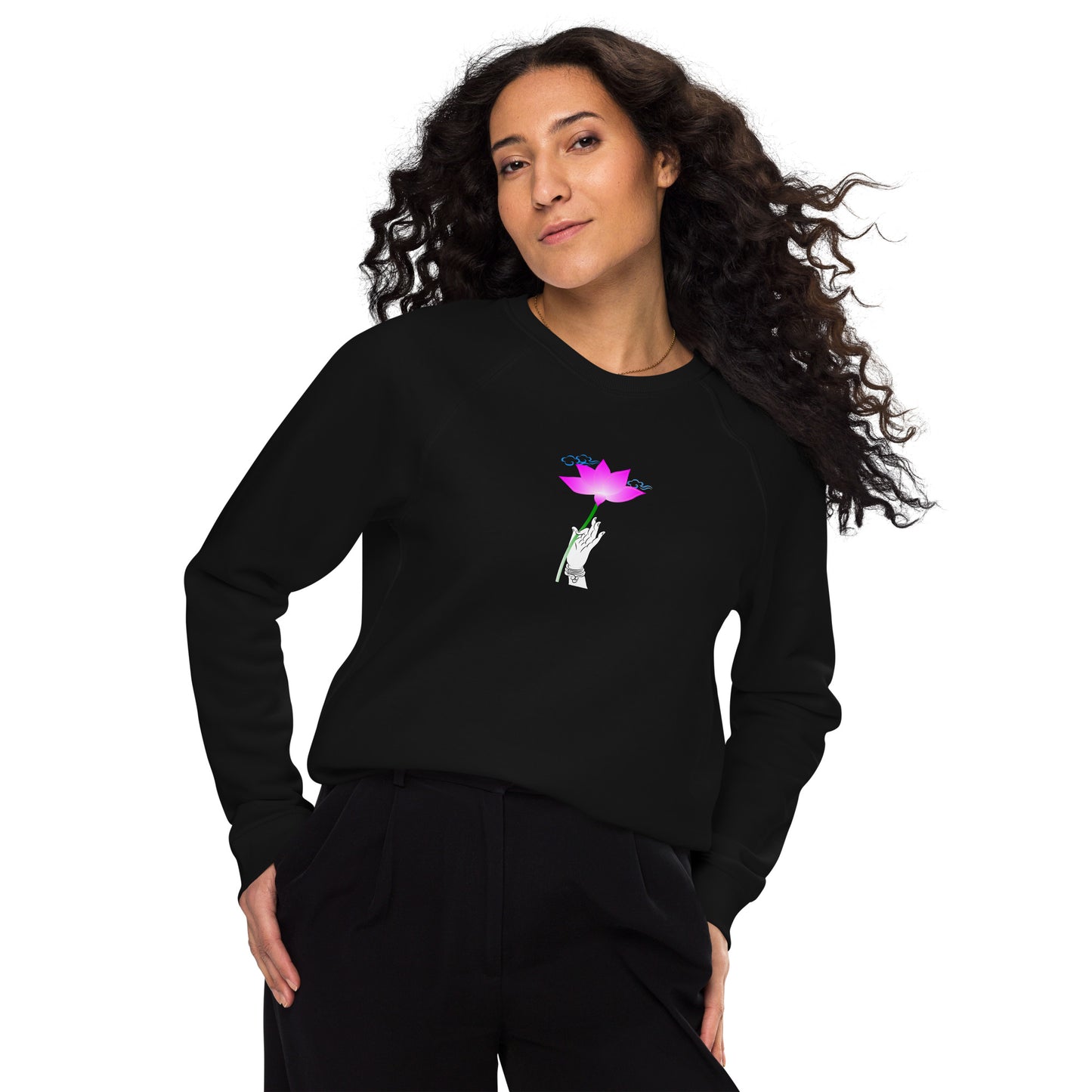 Unisex organic raglan sweatshirt_The Flower Sermon