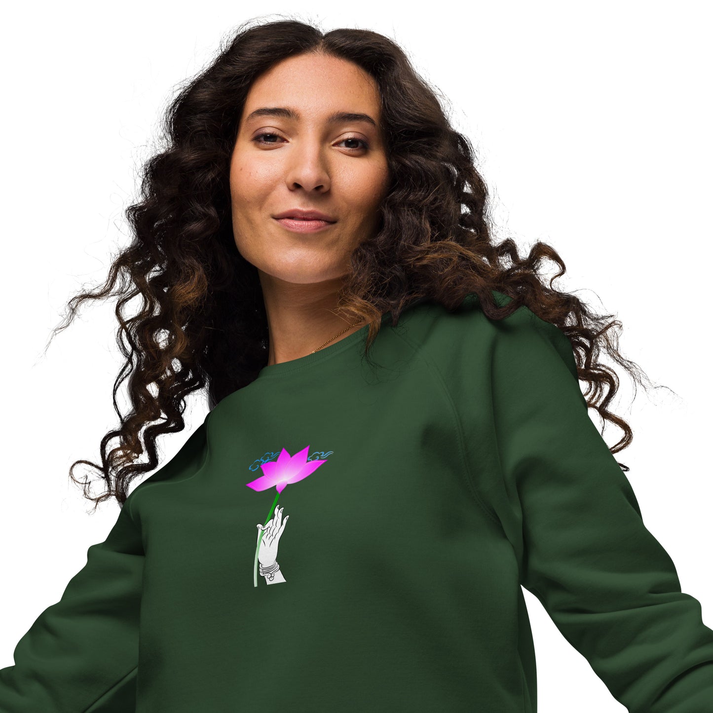 Unisex organic raglan sweatshirt_The Flower Sermon