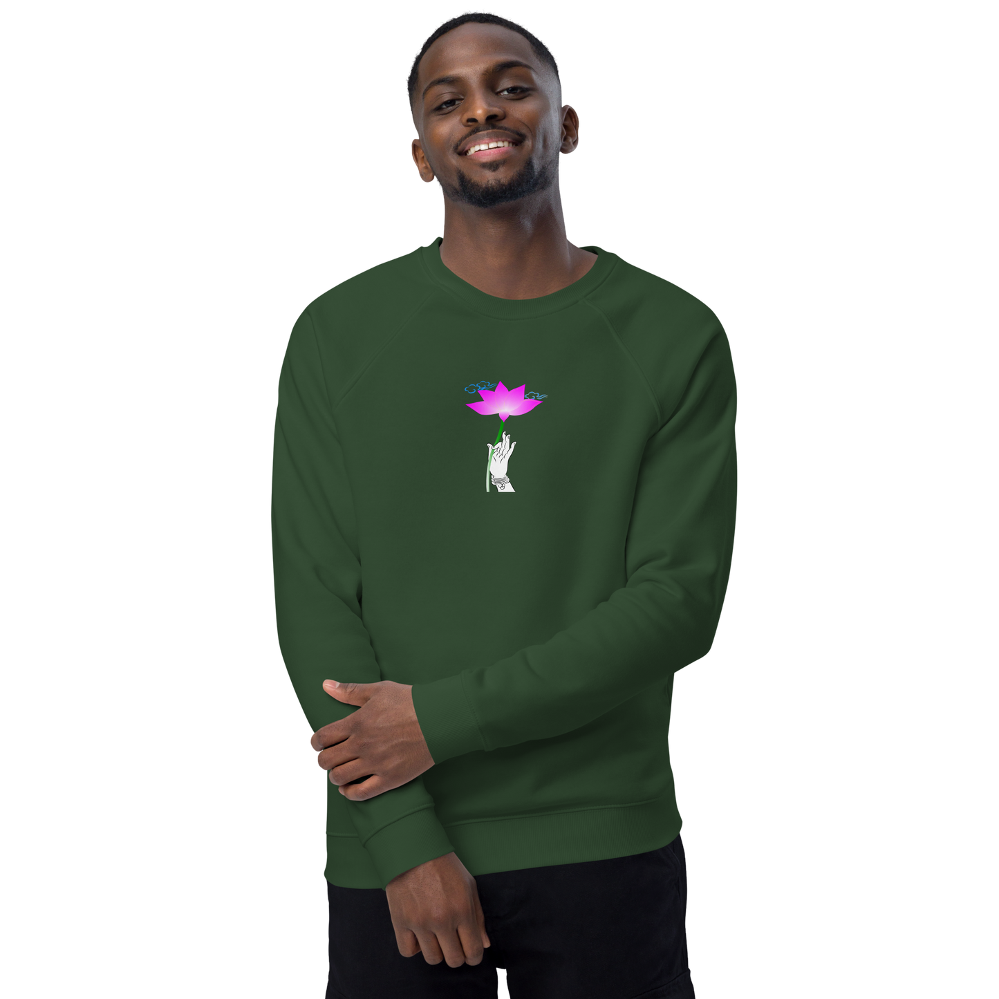 Unisex organic raglan sweatshirt_The Flower Sermon