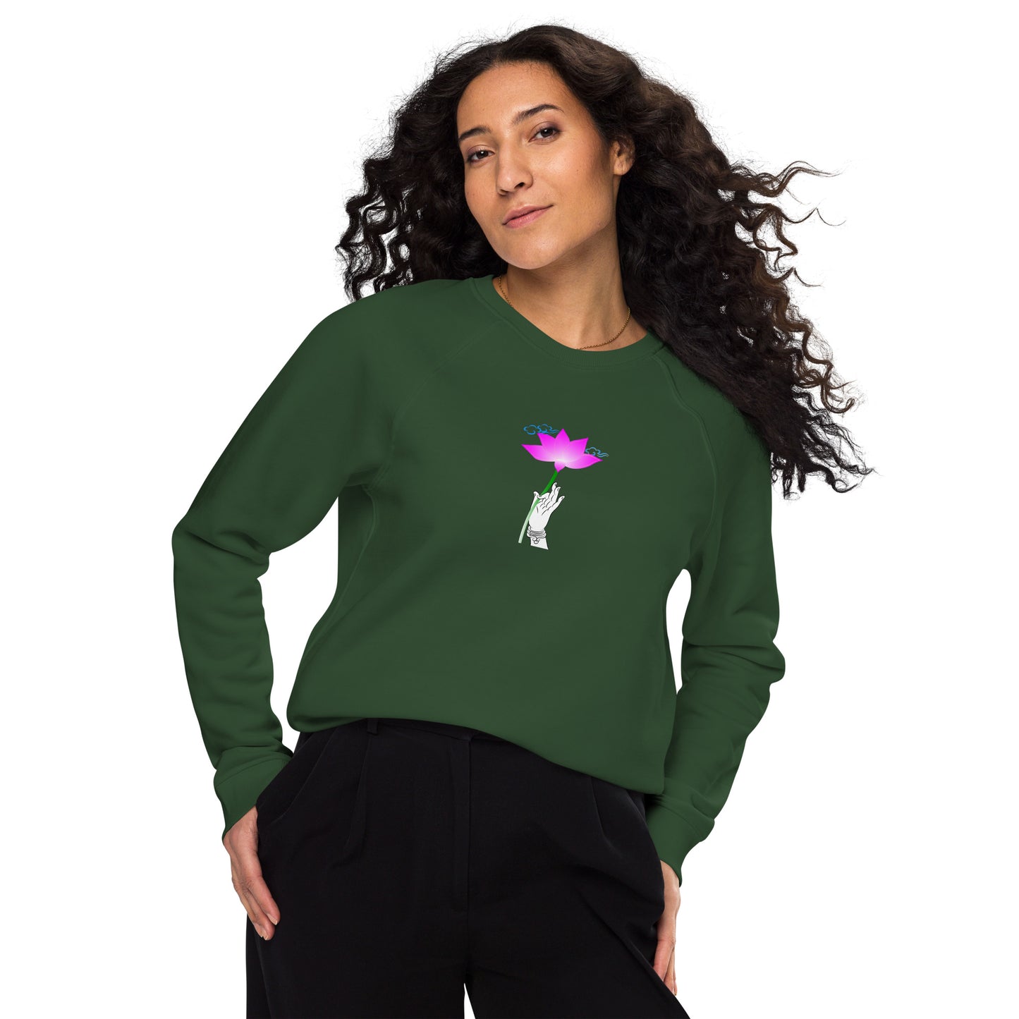 Unisex organic raglan sweatshirt_The Flower Sermon