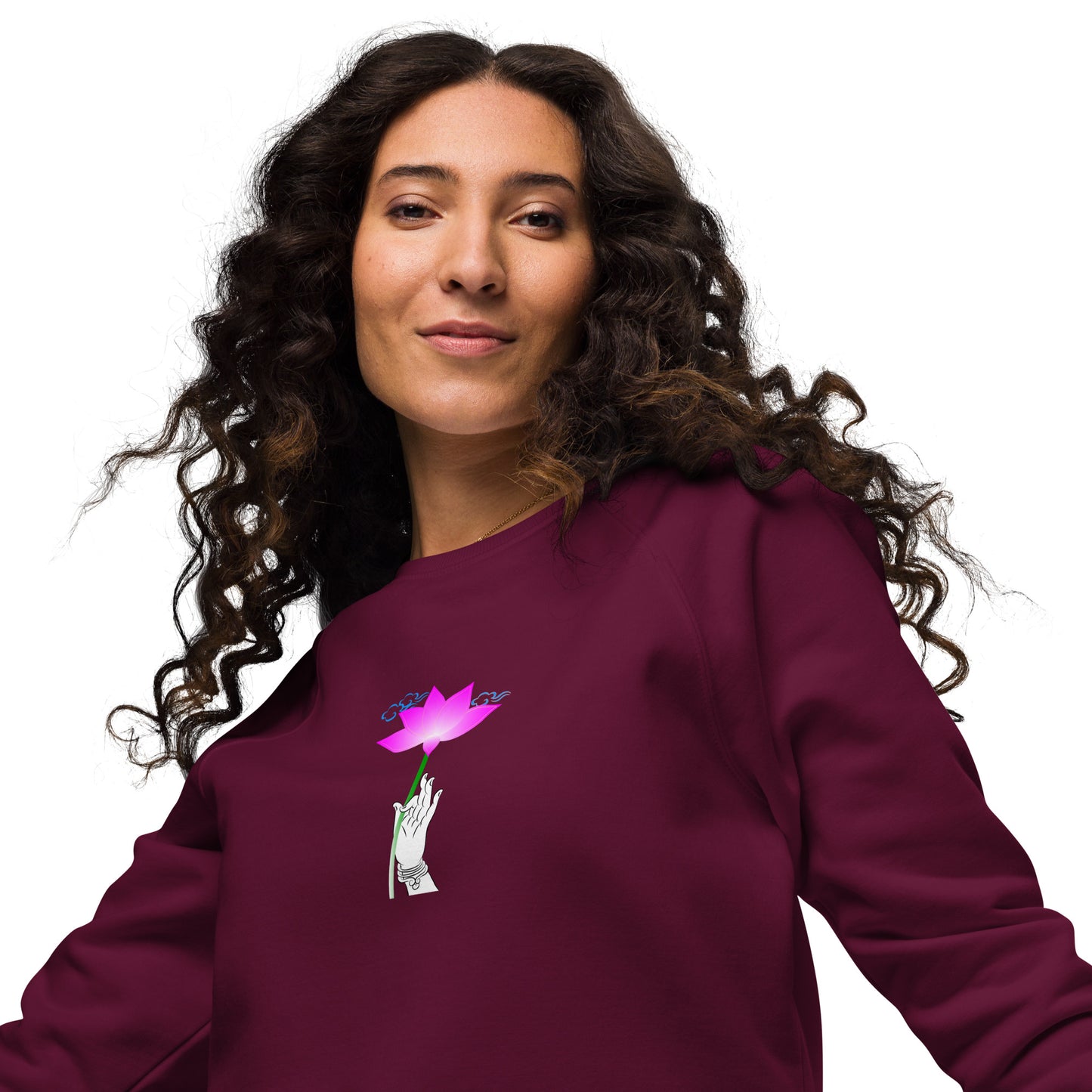 Unisex organic raglan sweatshirt_The Flower Sermon