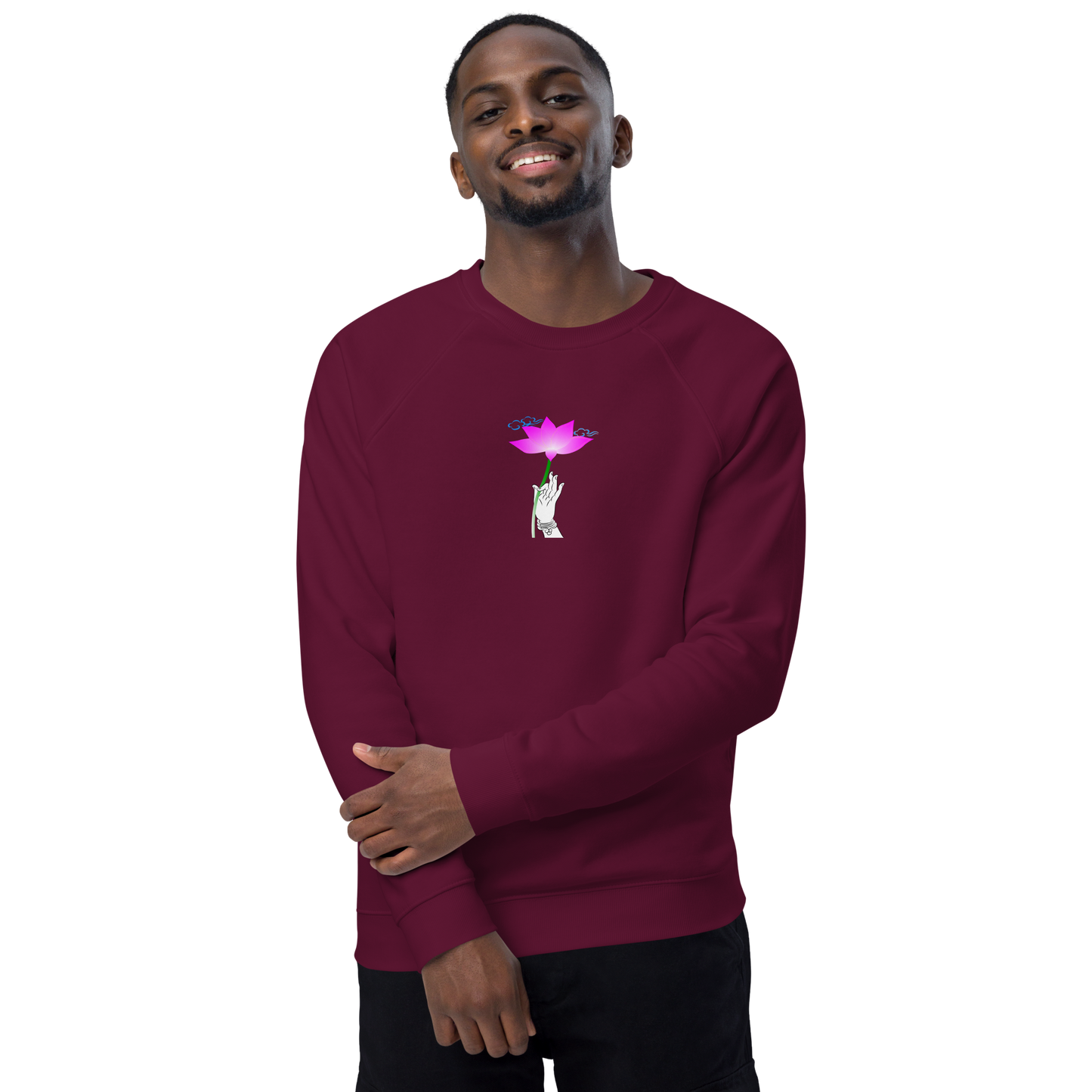 Unisex organic raglan sweatshirt_The Flower Sermon