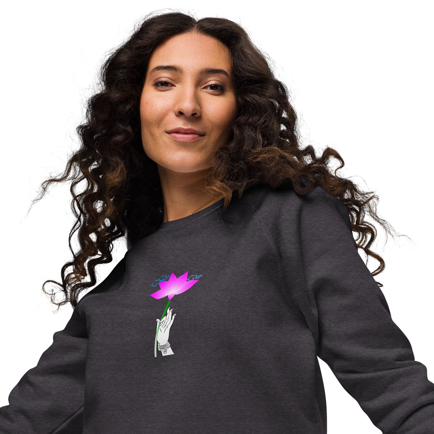 Unisex organic raglan sweatshirt_The Flower Sermon