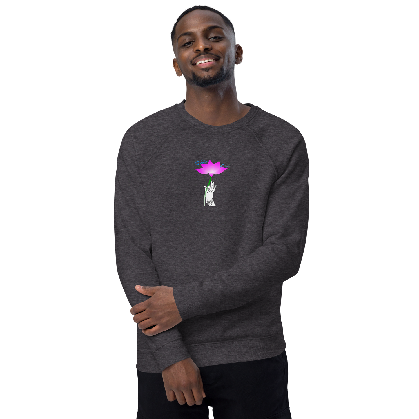 Unisex organic raglan sweatshirt_The Flower Sermon