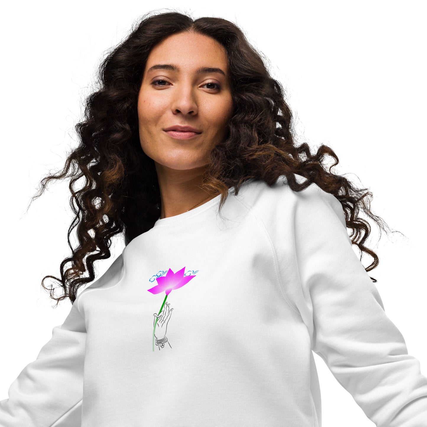 Unisex organic raglan sweatshirt_The Flower Sermon