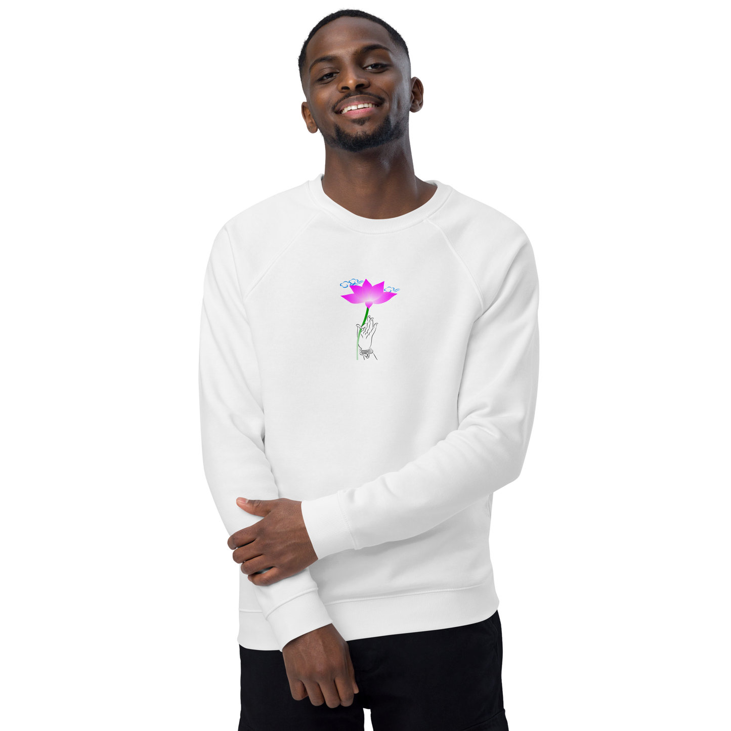 Unisex organic raglan sweatshirt_The Flower Sermon