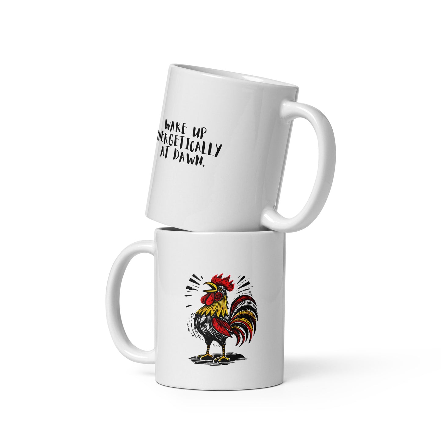 White glossy mug_Rooster