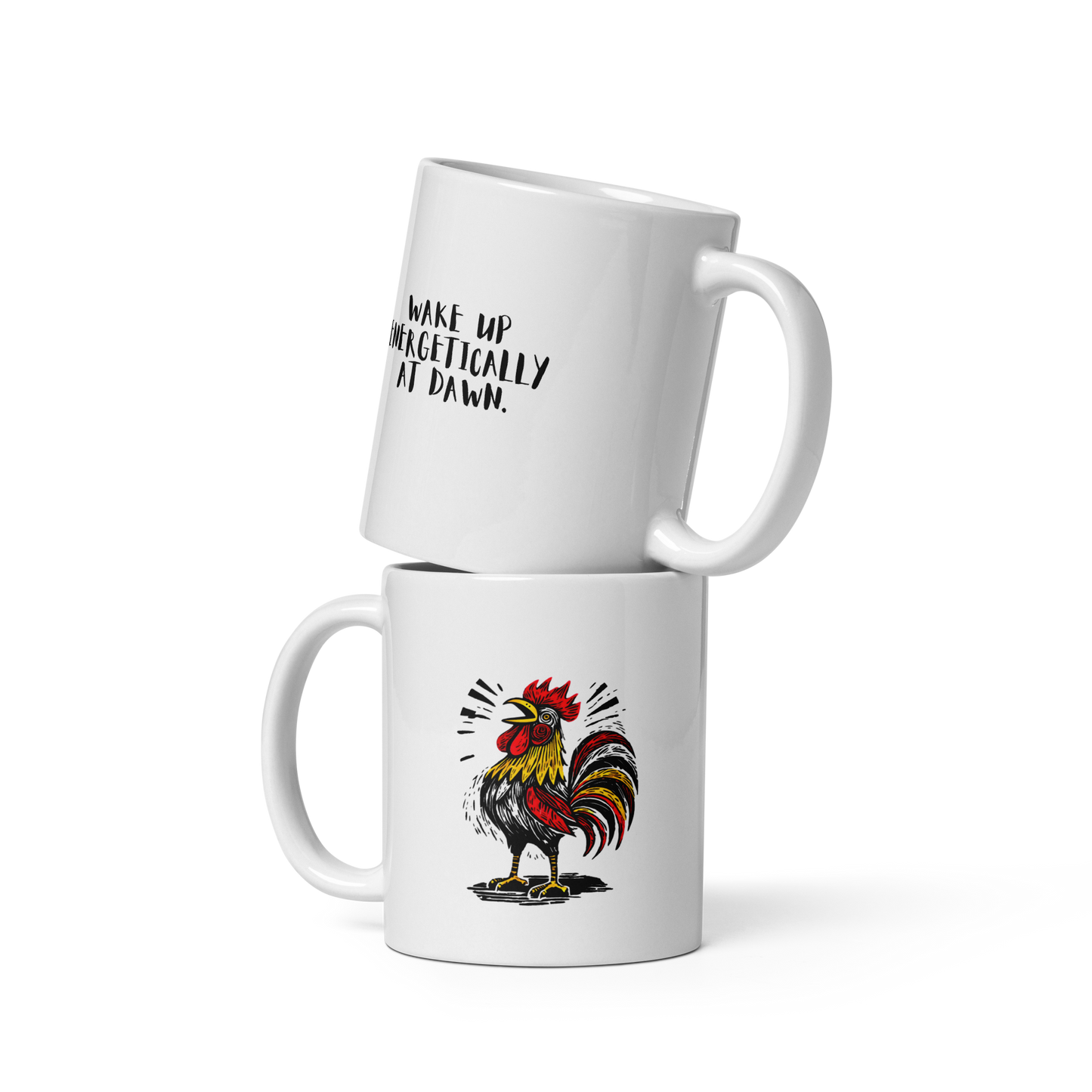 White glossy mug_Rooster