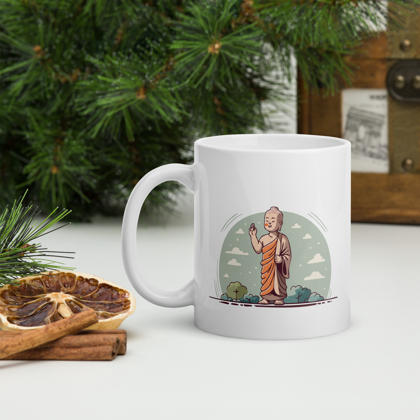 Happy Siddhartha_White glossy mug