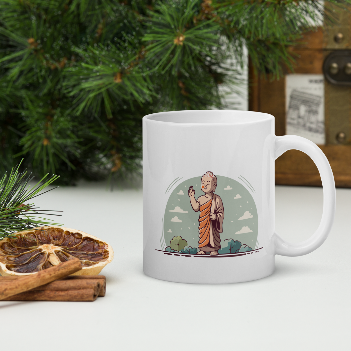 Happy Siddhartha_White glossy mug