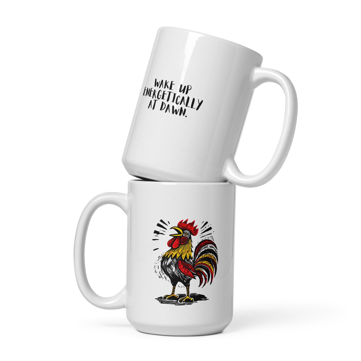 White glossy mug_Rooster