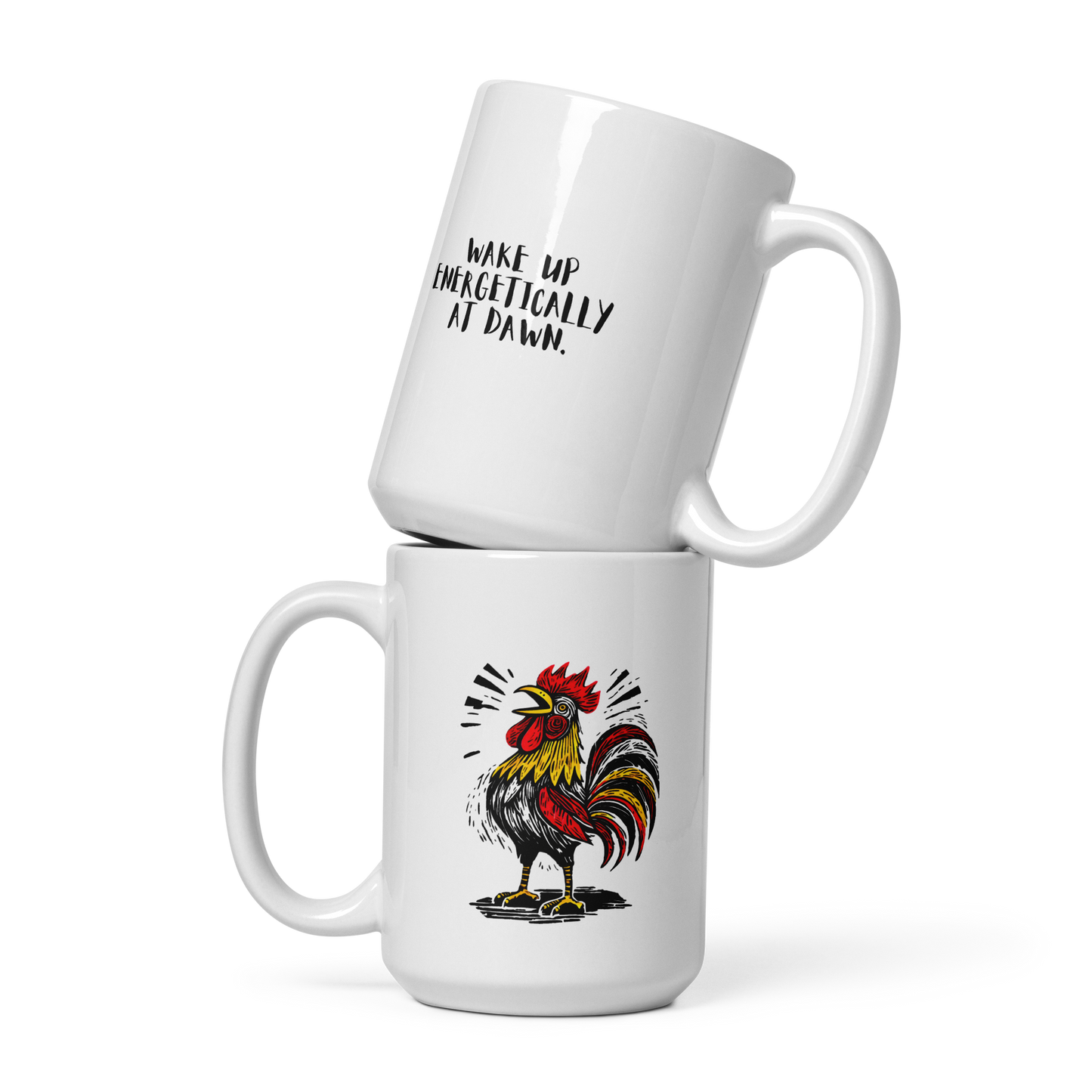 White glossy mug_Rooster
