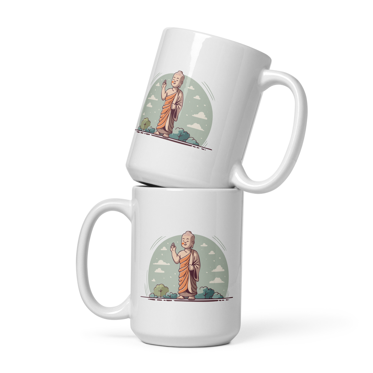 Happy Siddhartha_White glossy mug