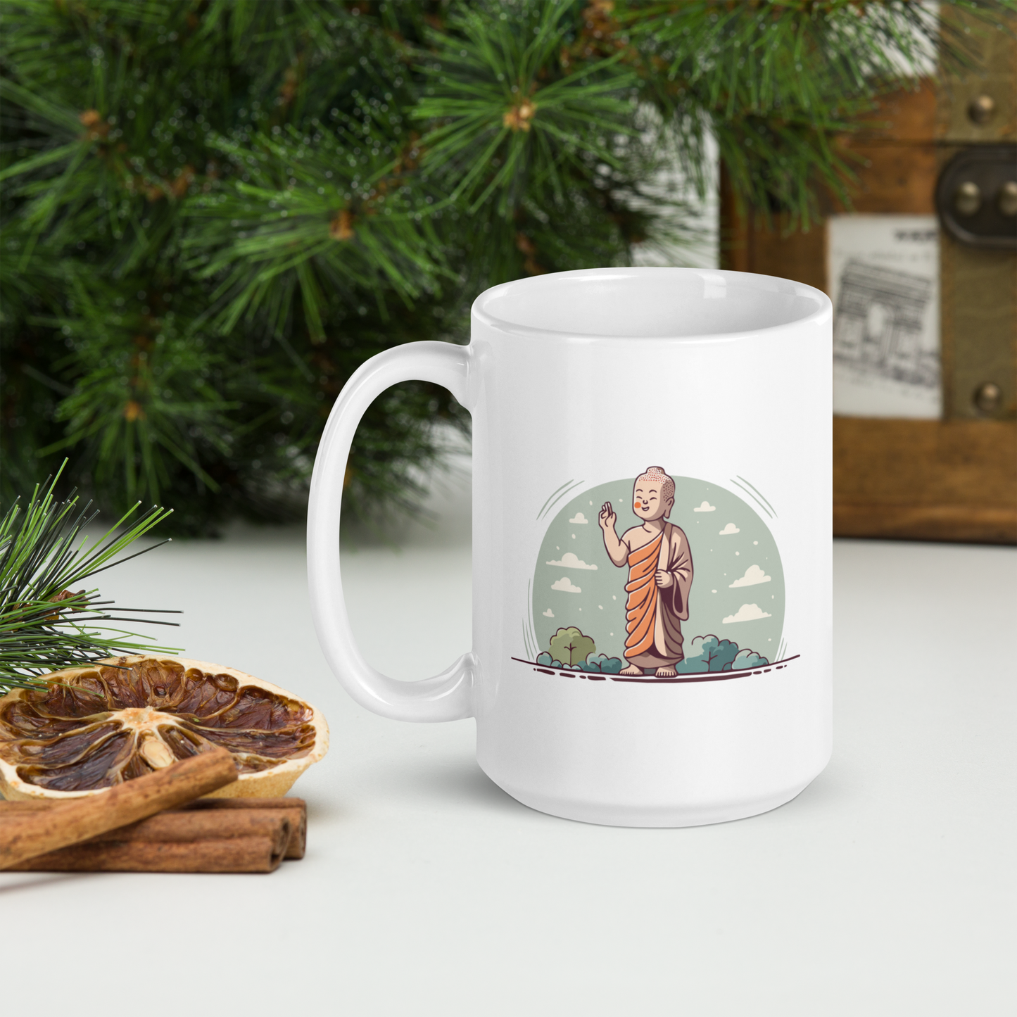 Happy Siddhartha_White glossy mug