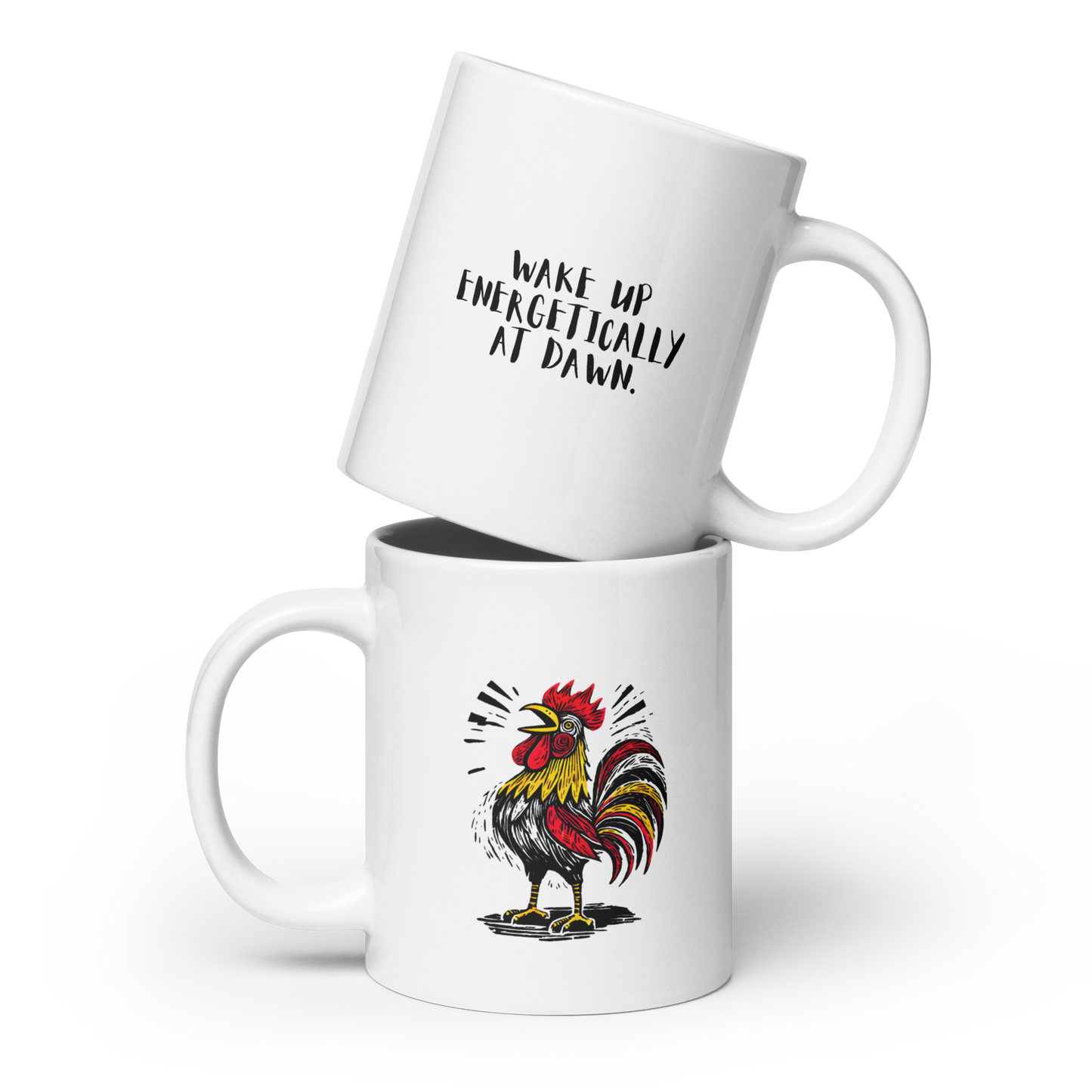 White glossy mug_Rooster