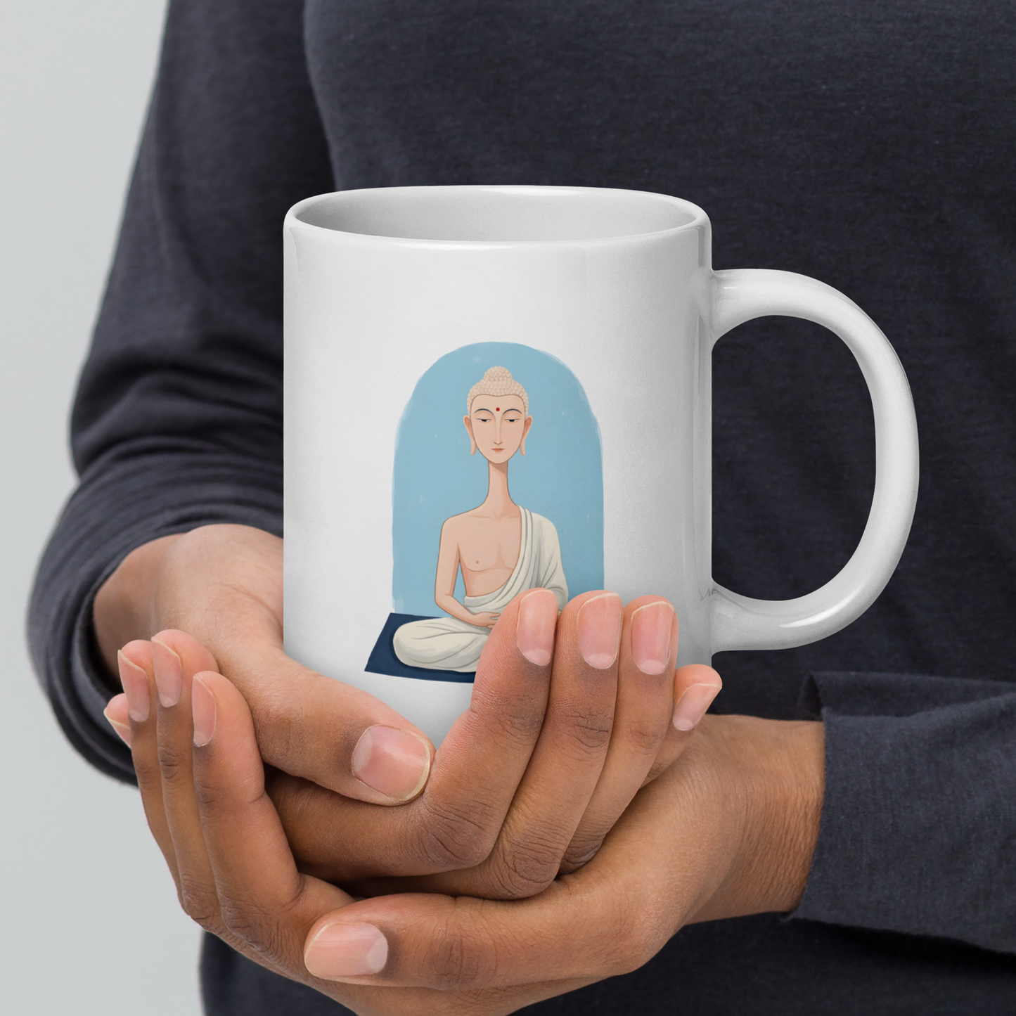 Beautiful Buddha -White glossy mug