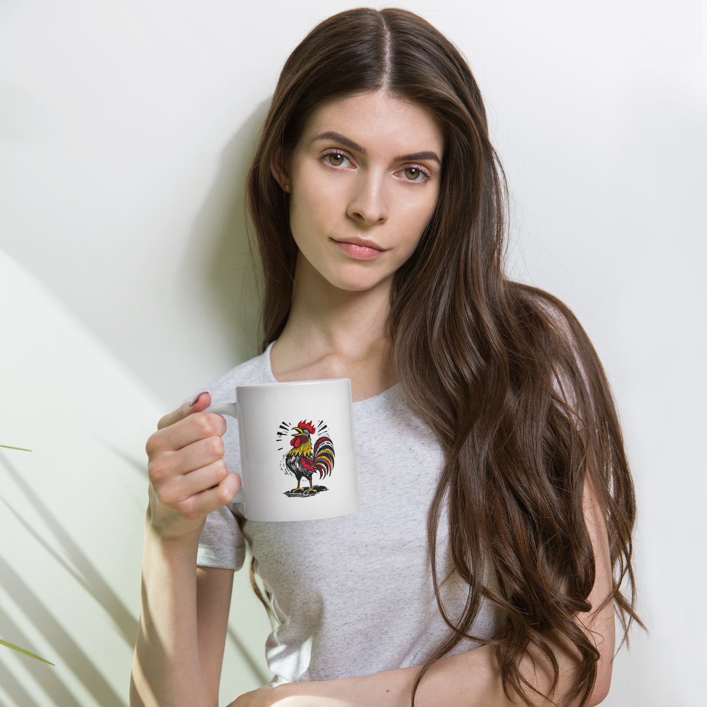 White glossy mug_Rooster