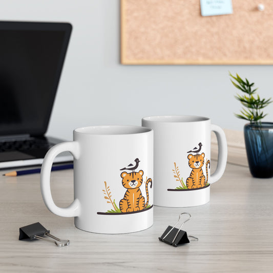 Ceramic Mug - Affection Magpie & Tiger Design