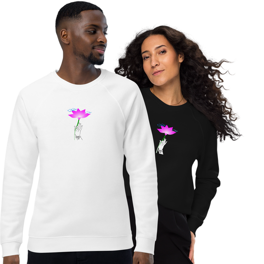 Unisex organic raglan sweatshirt_The Flower Sermon