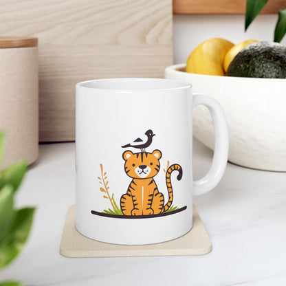 Ceramic Mug - Affection Magpie & Tiger Design