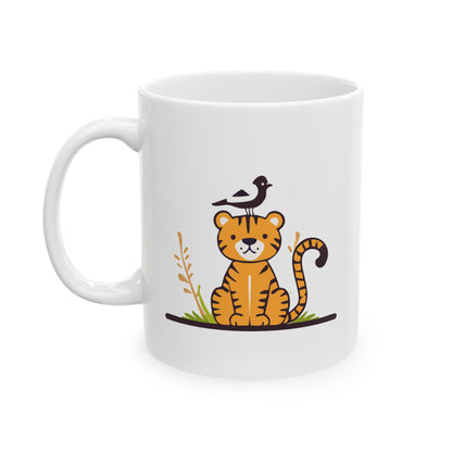 Ceramic Mug - Affection Magpie & Tiger Design