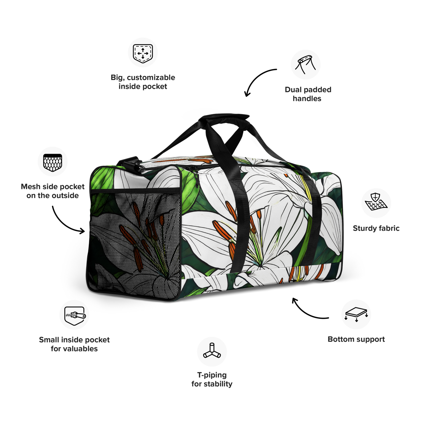 Duffle bag_white Lily