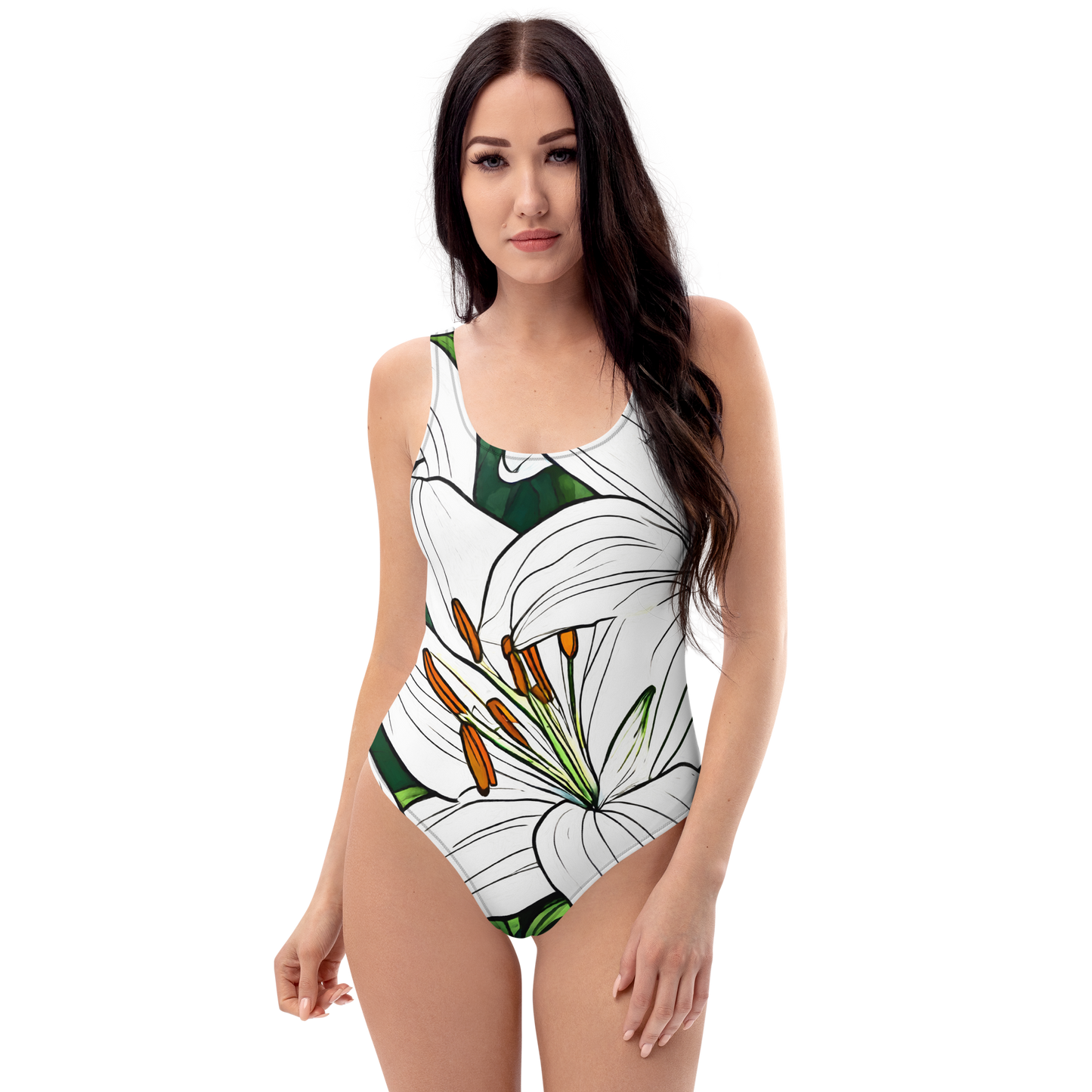 One-Piece Swimsuit_White Lily