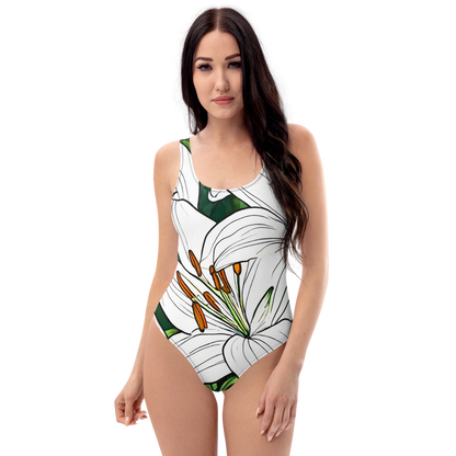 One-Piece Swimsuit_White Lily