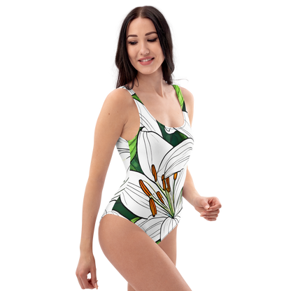 One-Piece Swimsuit_White Lily