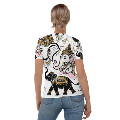 Women's T-shirt_white elephant Airavata