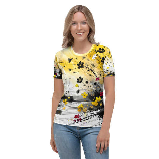 Women's T-shirt_Spring with blossoming flowers