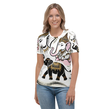 Women's T-shirt_white elephant Airavata