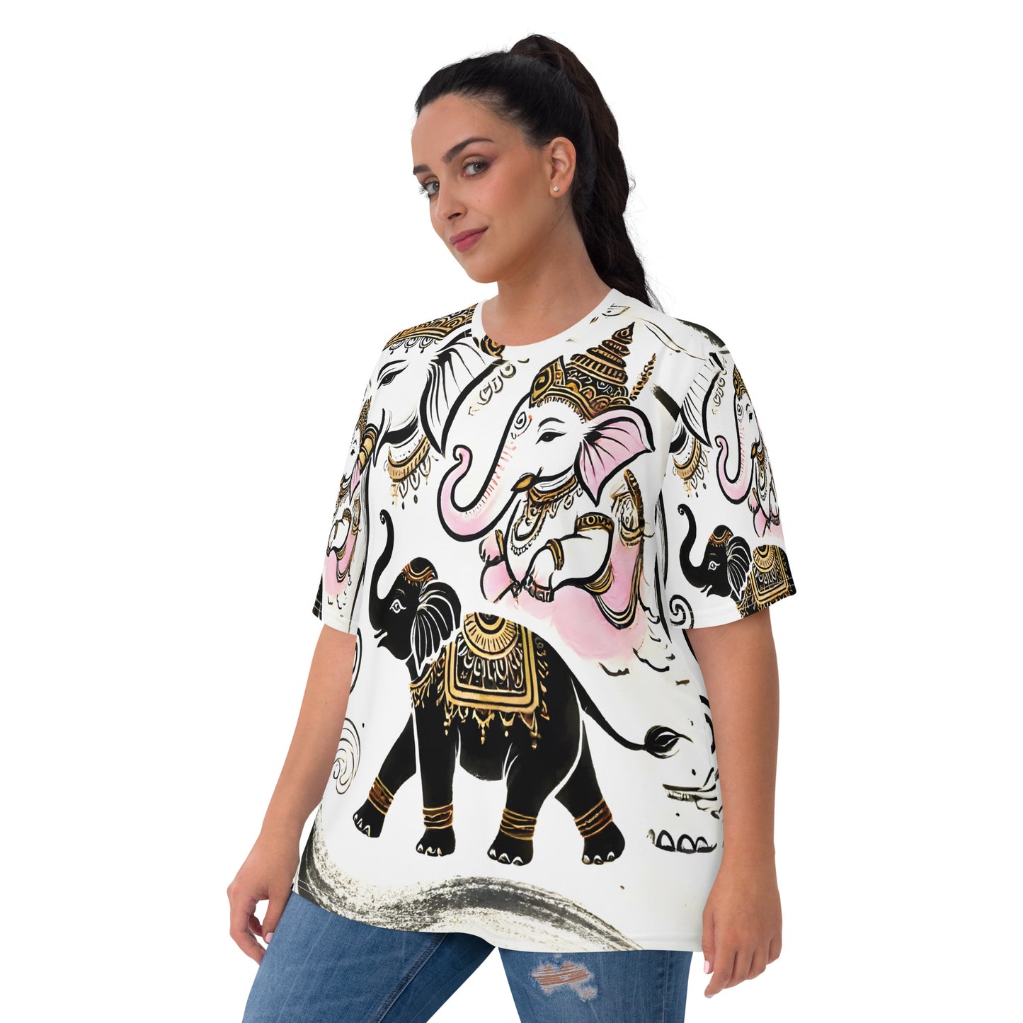 Women's T-shirt_white elephant Airavata