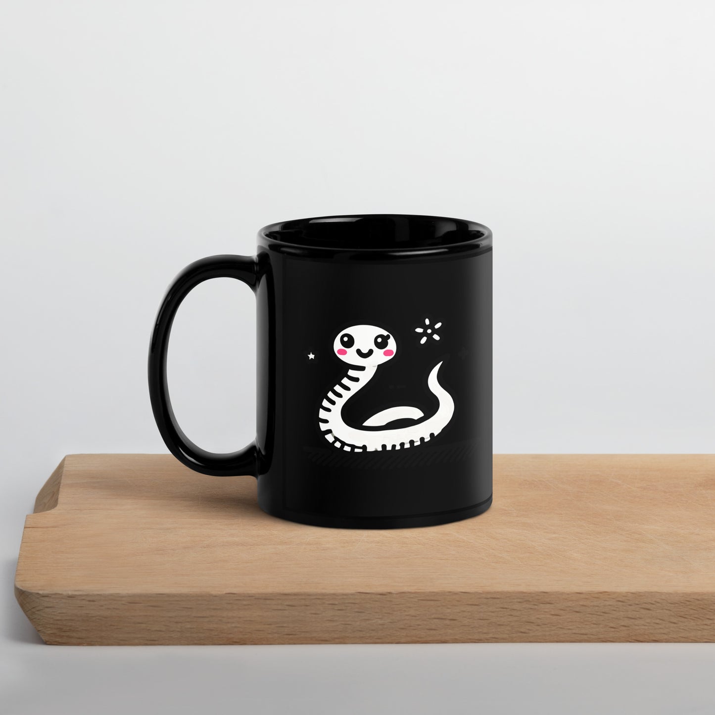 Black Glossy Mug_Cute Snake