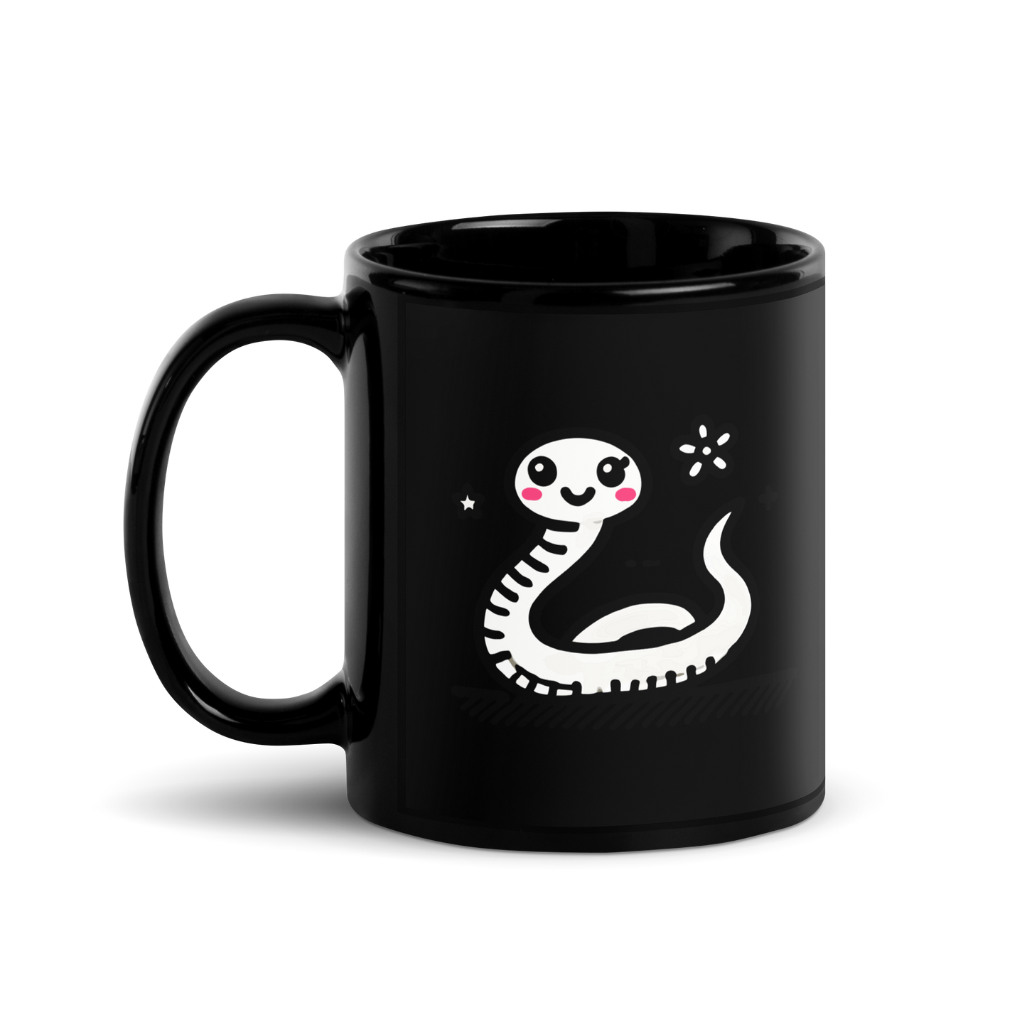 Black Glossy Mug_Cute Snake