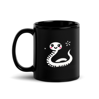 Black Glossy Mug_Cute Snake